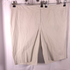 Chico's Striped Seersucker Shorts Women's 3.5/18 White Gray High‎ Rise 40x11
